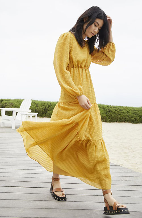 Rachel Parcell_Tiered Long Sleeve Maxi Dress